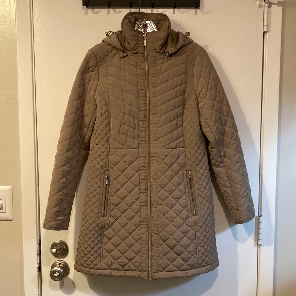Gallery Women's Quilted Brown Puffer Coat